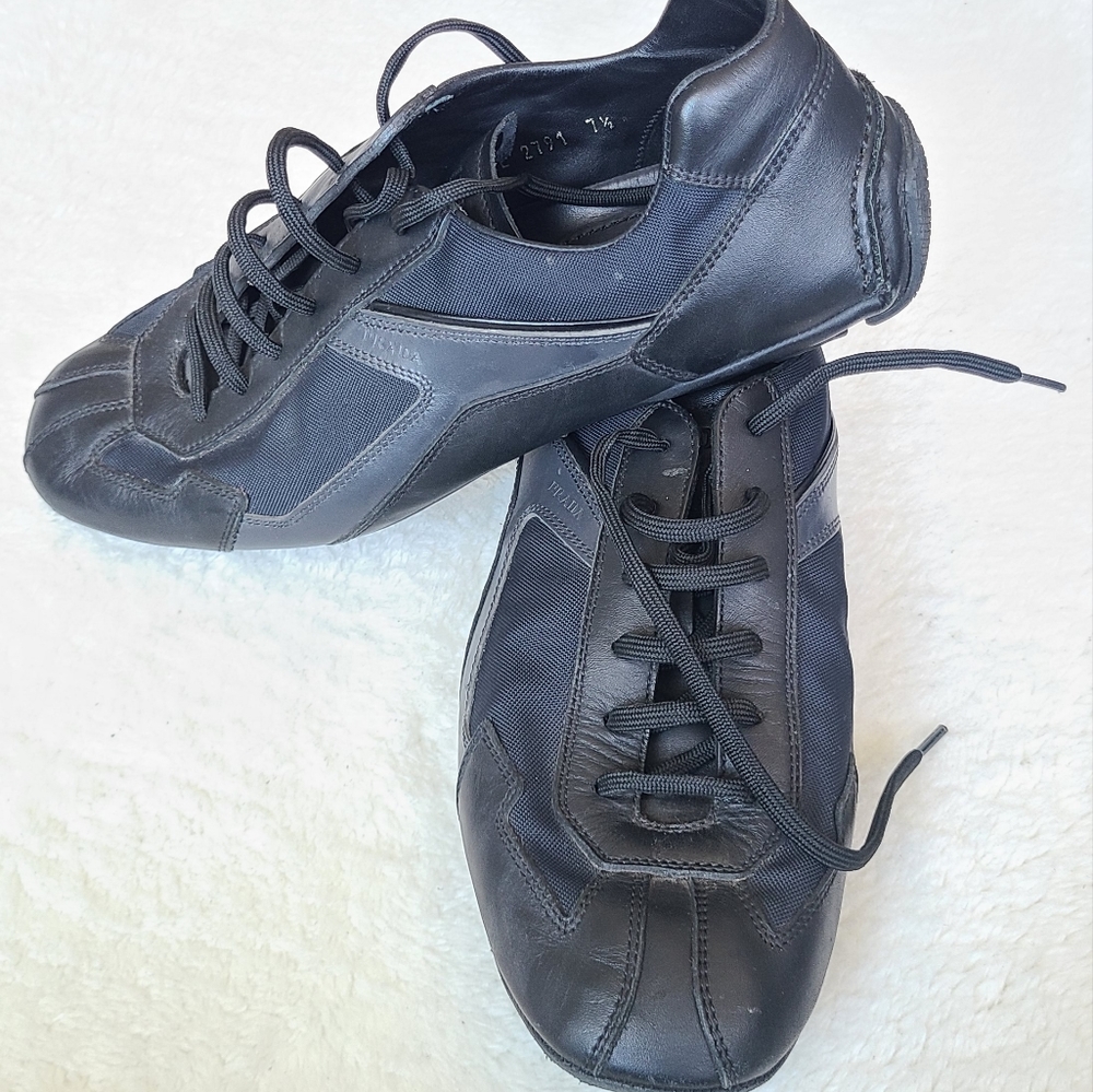 Prada Sport original authentic leather and knit sneaker - Picture 3 of 6